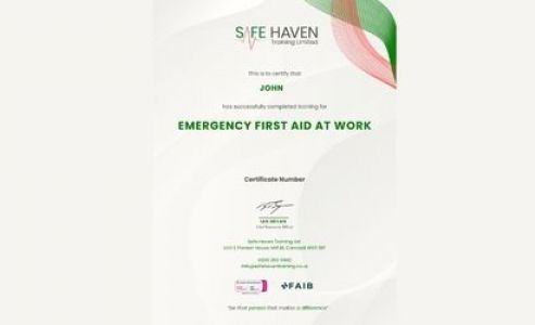 first aid certificate employer requirement uk